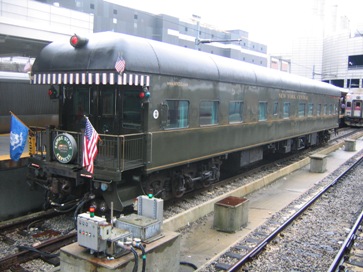 NYC-3 private luxury rail car traveling in the West